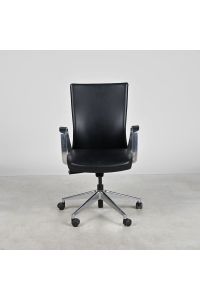Source International Portrait (Office Chair) Office Chair Black Vinyl Adjustable with Arms with Wheels