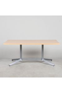 Knoll Reff Profiles Light Wood Laminate Conference Table with Silver T-Leg Base, 71.5" X 35.5" X 29"
