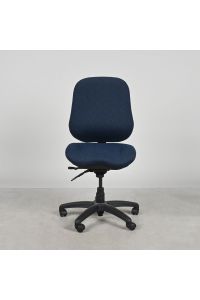 Damaged ErgoGenesis Bodybilt Office Chair Midnight Fabric Adjustable No Arms with Wheels