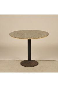 Round Caf&eacute; & Bistro Table, Granite Look Laminate Top, Black Pedestal, 36"x29.5"
