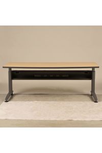 Knoll Currents Office Desk, Light Wood Laminate, 72"x30"x28", Power Ready