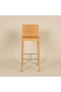 Cape Furniture Bar Stool, Light Wood, With Back & Footrest