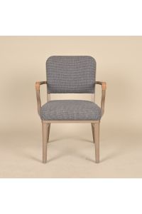 Vintage Steelcase Tanker Guest Chair, Blue Pattern Fabric, With Arms