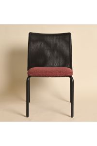 Steelcase Jersey Stacking Chair, Burgundy Pattern Fabric, No Arms