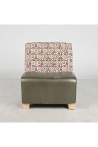Steelcase TS31401CM Armless Lounge Accent Chair Olive Green Vinyl