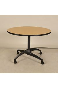 Steelcase 6040580 UNI CRNR Mobile Café Bistro Table 42" Woodgrain Laminate