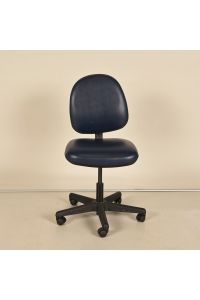 Industrial Seating Blue Vinyl Armless Rolling Height Adjustable Office Chair