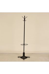Safco 70" Freestanding Coat Rack Black Steel with Umbrella Ring