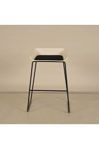 Turnstone by Steelcase TS30702 White Shell Counter Stool Black Seat Pad