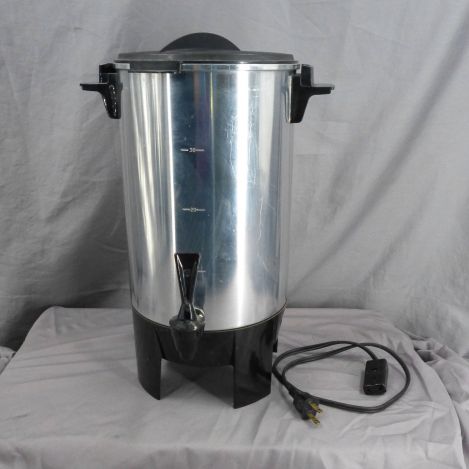 Vintage West Bend ALUMINUM 12-30 Cup Coffee Maker Percolator Model 3510E  Tested