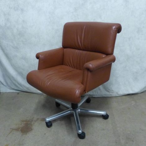 Vecta-505270-Office-Chair-Brown-Colored-Leather-Adjustable-with-Arms ...
