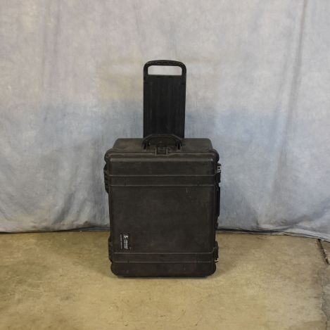 Pelican-Series-1610-Waterproof-Storage-Box ->10-Black-Colored-Plastic-With-Handles-With-a-Lid-Stackable-with-Wheels-24x19x11