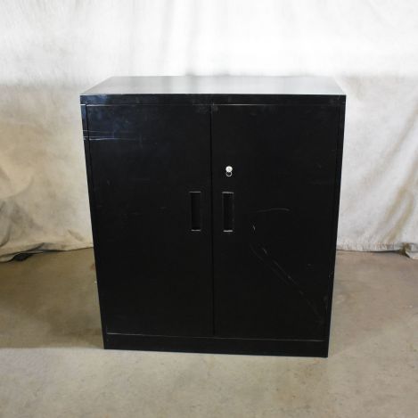 Steelcase-730561-Storage-Cabinet-0835-Black-Metal-3-Shelf-Cabinet ...