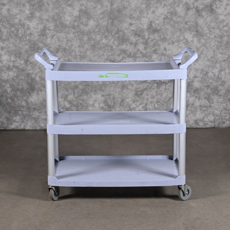General-Purpose-Cart-Gray-Plastic-3-Shelves-Swivel-Wheels-40