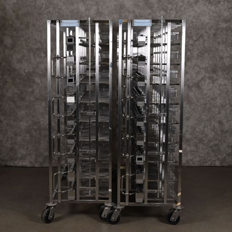 Lot-of-2-Edstrom-Industries-Lab-Animal-Cage-Racks-Stainless-Steel
