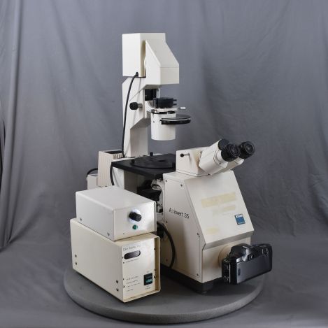 Zeiss Axiovert Inverted Phase Contrast Microscope With Lamphouse Power Supply Six