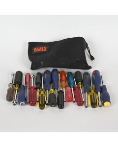 Lot of 20 Nut Drivers w/ Klein Tools Zipper Bag