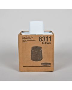 Case of 24 Rubbermaid 6311 Toilet Bowl Brush Cup Holders, White