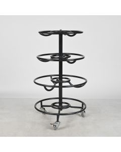 Power Systems Black Steel 4-Tier Medicine Ball Rack with Locking Casters