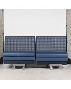Lot of 2 Modular Lounge Booth Seats Blue Vinyl 92
