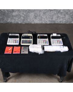 Four (4) Financial Calculators with Paper Rolls & Ink Heads