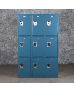 Three (3) Tier Metal Lockers with Missing Combination Locks