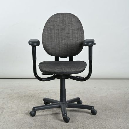 Steelcase Criterion Adjustable Office Chair, Gray Quartz Fabric, with Arms & Casters