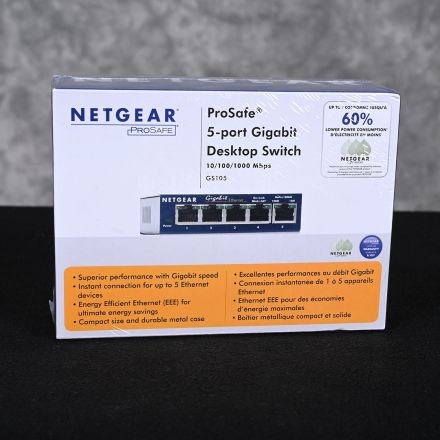 Netgear ProSafe GS105 5-Port Gigabit Ethernet Network Switch, New in Box