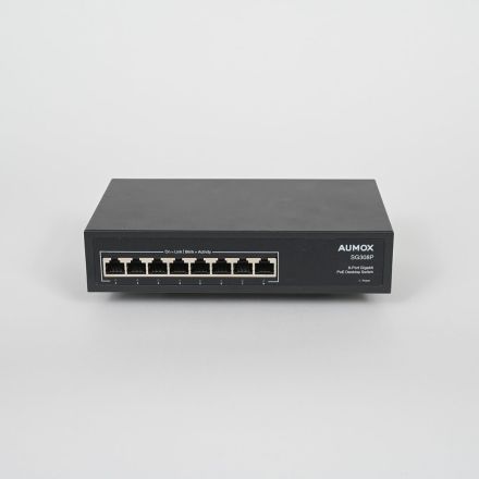 Aumox SG308P 8-Port Gigabit PoE Network Switch, Power Cable