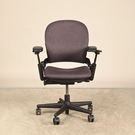 Steelcase Leap Ergonomic Office Chair, Adjustable Arms, Eggplant Fabric