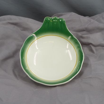 Walker China 7-42 Spoon Rest Green Porcelain 5"