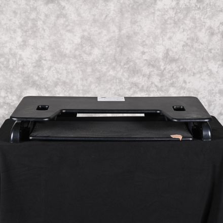 VARIDESK CubePlus 40 Desk Converter Black Laminate Custom Shape Manually Adjustable