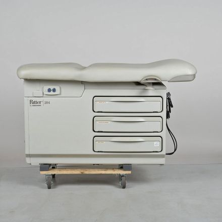 Ritter 204 Manual Exam Table Beige Vinyl Adjustable Fixed 500 lb. Capacity