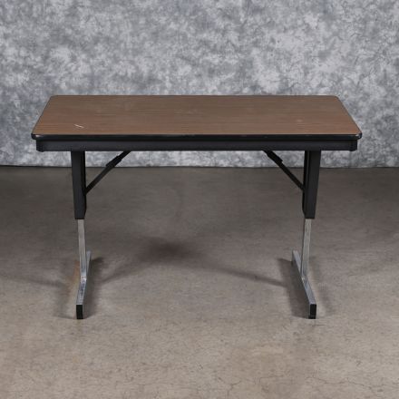 Mitchell Saturna Folding Table Dark Wood Colored Laminate Rectangle Manually Adjustable 48"x30"\