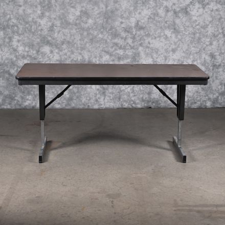 Mitchell Saturna Folding Table Dark Wood Colored Laminate Rectangle Manually Adjustable 60"x30"