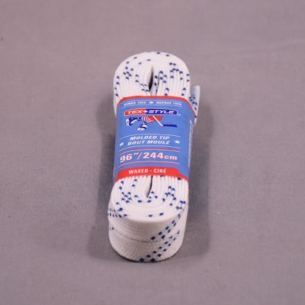 Tex-Style Hockey Skate Laces 96" Waxed White Pattern 96"