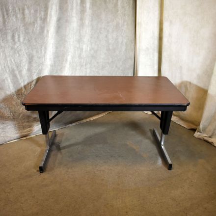 Mitchell Saturna Folding Table Dark Wood Colored Laminate Rectangle Manually Adjustable 48"x30"