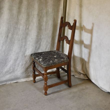 Thonet Dining Chair Black Pattern Fabric