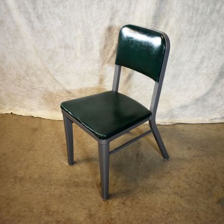 Vintage Steelcase Tanker Chair Conversation/Side Chair Green Colored Vinyl No Arms