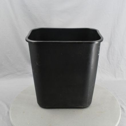 Tenex Wastebasket Black Plastic Stackable 14"x10"x15"