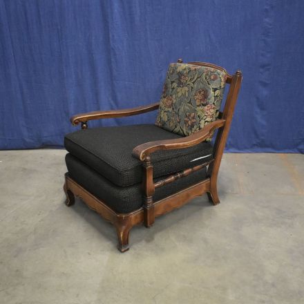Accent Chair Brown Fabric with Arms