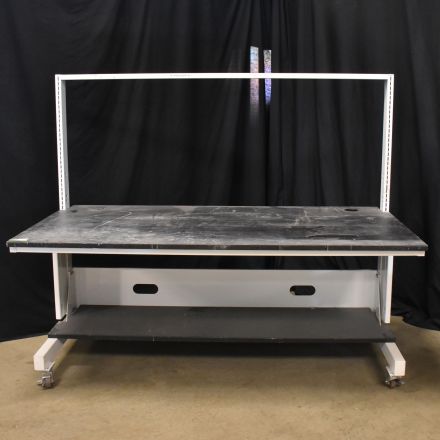 Workbench Black Colored Lab-Safe Composite Rectangle with Wheels & Cord Cut-Outs 72"x36"x61"