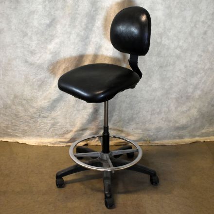 ErgoGenesis BodyBilt J206 Lab Stool Stool Black Vinyl Adjustable No Arms with Wheels