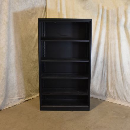 Steelcase 736564 Freestanding Black Metal Closed Shelving 5 Shelves 36"x15"x65"