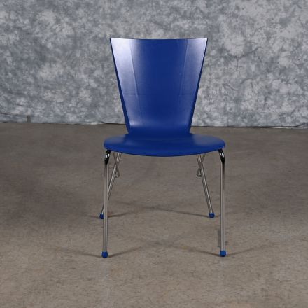 Segis Storm Stacking Chair Blue Plastic No Arms