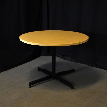 Cafe/Bistro Table Light Wood Colored Laminate Round with Wheels 42"x42"x29"