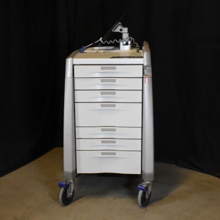 Artromick Avalo Medical Computer Cart Beige Lockable Includes Key and Electronic Lock with Code 25.5"x23.5"x45"