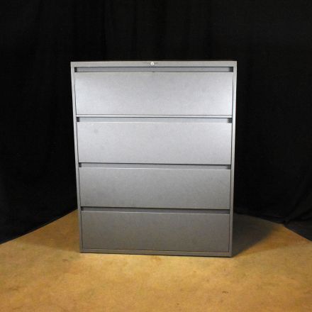 Steelcase 942461RW 4792 Titanium Metal 4 Drawer File Cabinet Lockable Includes Key 42"x18"x52.5"
