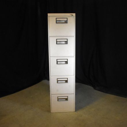 Steelcase 320501HF Beige Metal 5 Drawer File Cabinet Lockable Includes Key Letter Size 15"x29"x58.5"