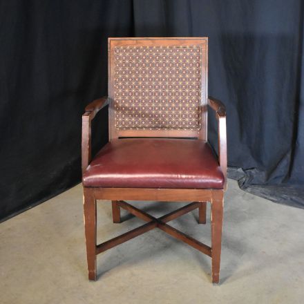 St. Timothy Dining Chair Maroon Vinyl with Arms